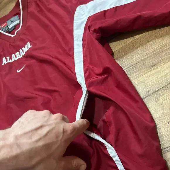 90s Nike Team Alabama Crimson Tide Clima Fit Windbreaker Pullover Jacket